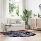 High-pile rug NAVARRA 160x160 cm polyester dark grey