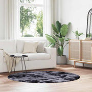 Vloerkleed rond 160 cm polyester donkergrijs