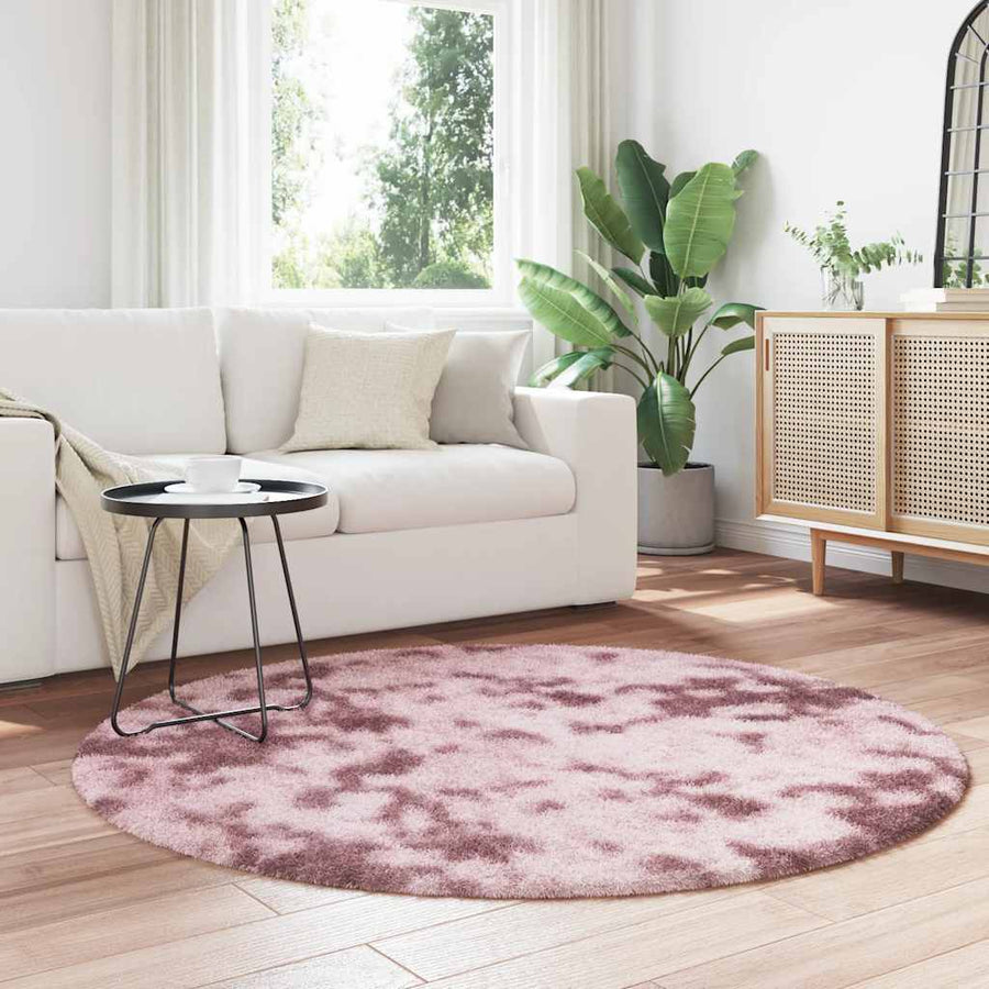 Hoogpolig vloerkleed NAVARRA 160x160 cm polyester stoffig roze