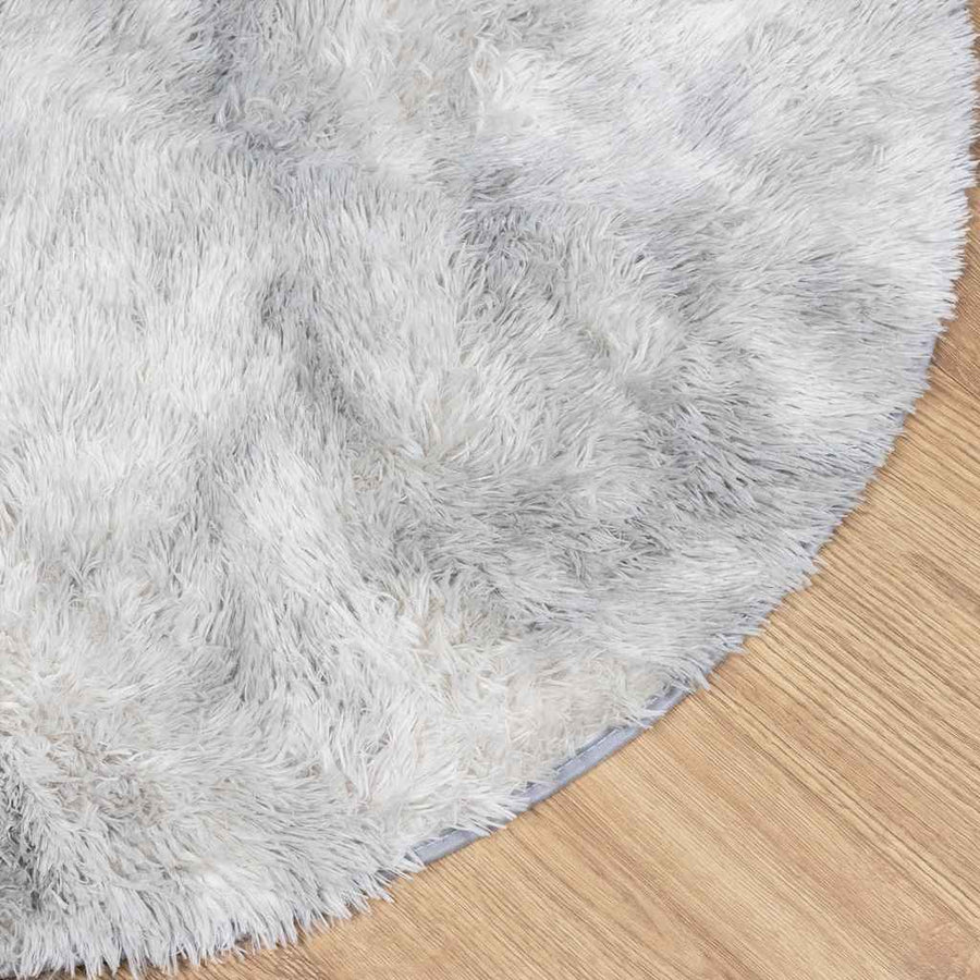 Hoogpolig vloerkleed NAVARRA 160x160 cm polyester lichtgrijs