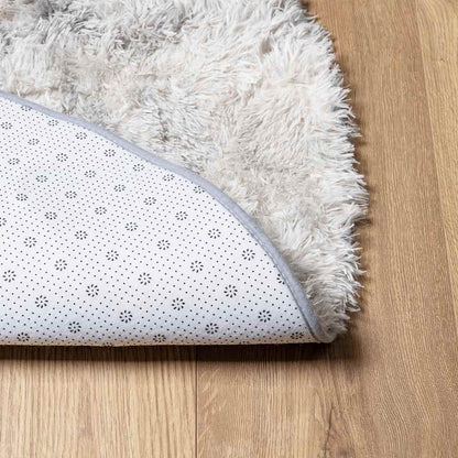 Hoogpolig vloerkleed NAVARRA 160x160 cm polyester lichtgrijs