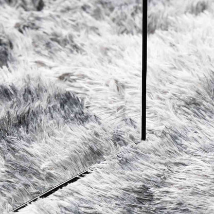 Hoogpolig vloerkleed NAVARRA 160x160 cm polyester lichtgrijs