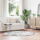 High-pile rug NAVARRA 160x160 cm polyester light grey