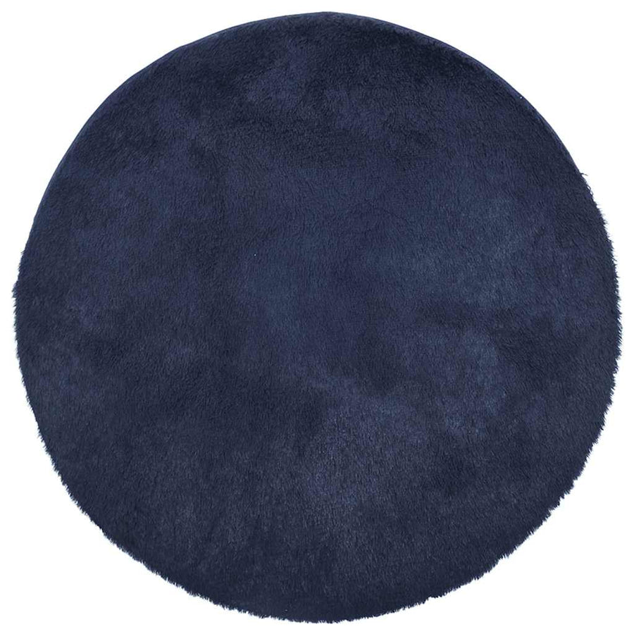 Hoogpolig vloerkleed NAVARRA 160x160 cm polyester marineblauw