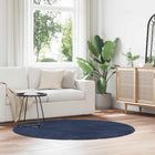High-pile rug NAVARRA 160x160 cm polyester navy blue