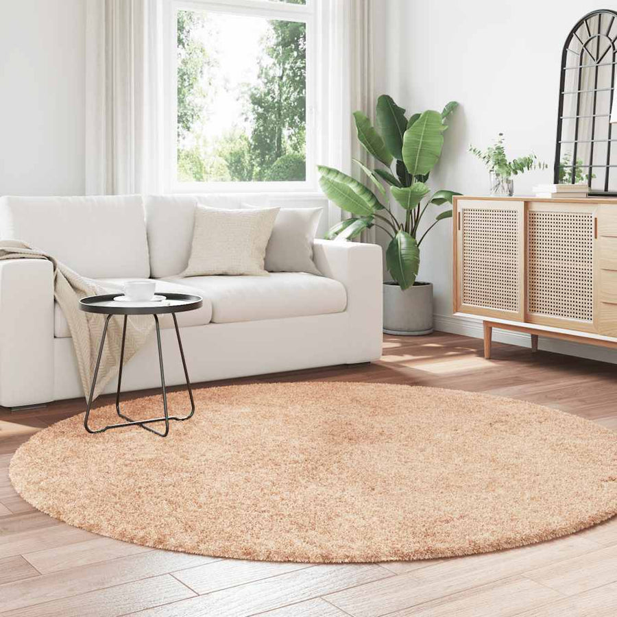 Hoogpolig vloerkleed NAVARRA 200x200 cm polyester beige