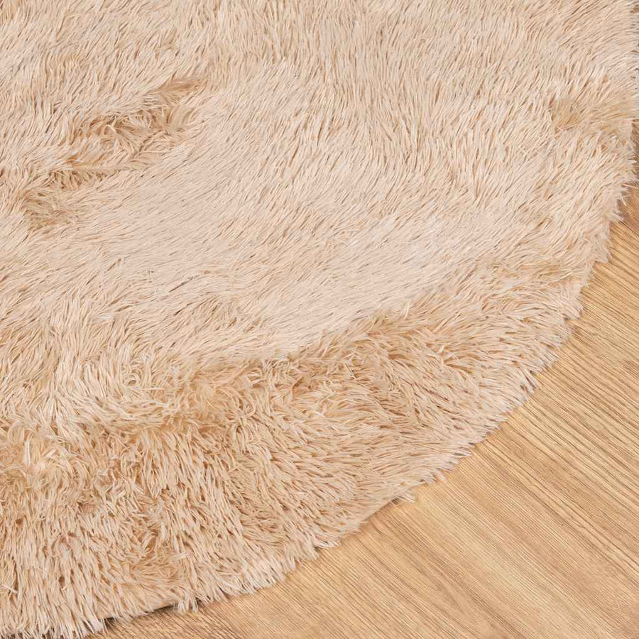 Hoogpolig vloerkleed NAVARRA 200x200 cm polyester beige