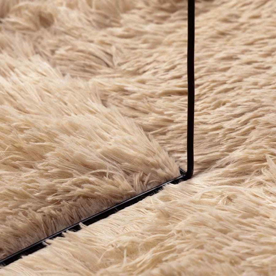Hoogpolig vloerkleed NAVARRA 200x200 cm polyester beige