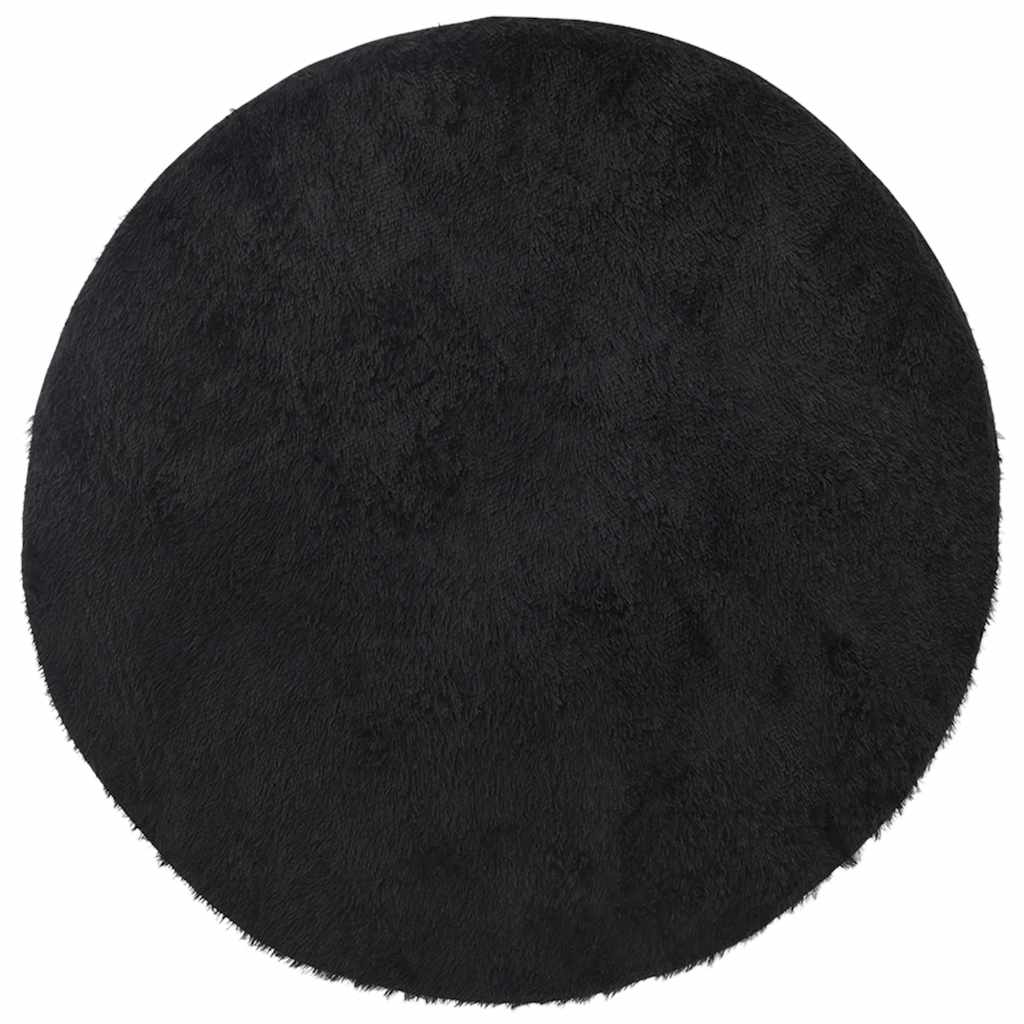 Hoogpolig vloerkleed NAVARRA 200x200 cm polyester zwart