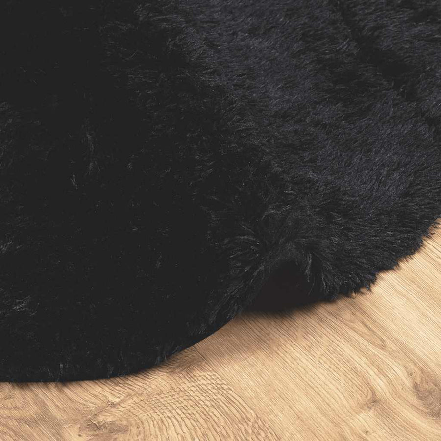 Hoogpolig vloerkleed NAVARRA 200x200 cm polyester zwart