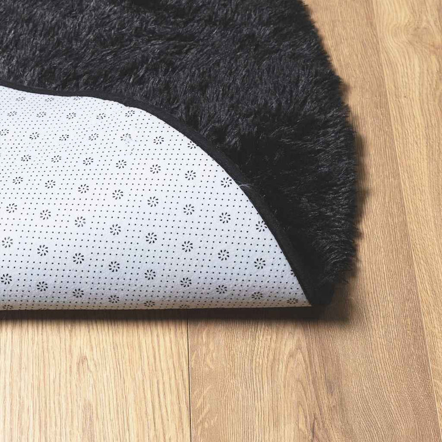 Hoogpolig vloerkleed NAVARRA 200x200 cm polyester zwart