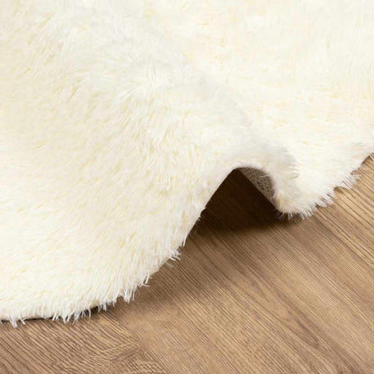 Hoogpolig vloerkleed NAVARRA 200x200 cm polyester crèmekleurig