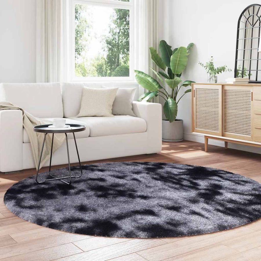 Hoogpolig vloerkleed NAVARRA 200x200 cm polyester donkergrijs
