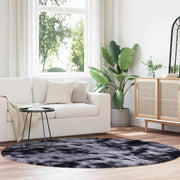 Vloerkleed rond 200 cm polyester donkergrijs