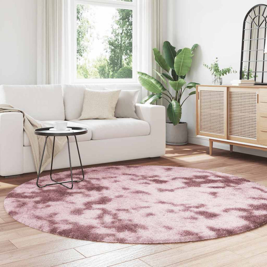 Hoogpolig vloerkleed NAVARRA 200x200 cm polyester stoffig roze
