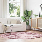 Vloerkleed rond 200 cm polyester stoffig roze