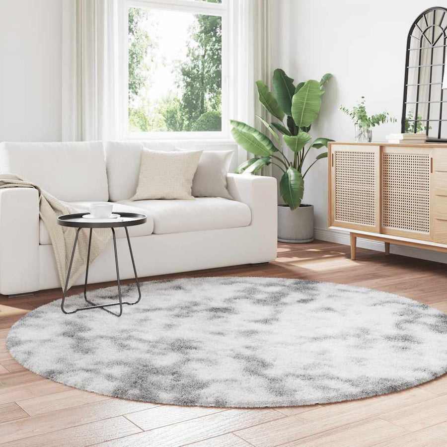 Hoogpolig vloerkleed NAVARRA 200x200 cm polyester lichtgrijs