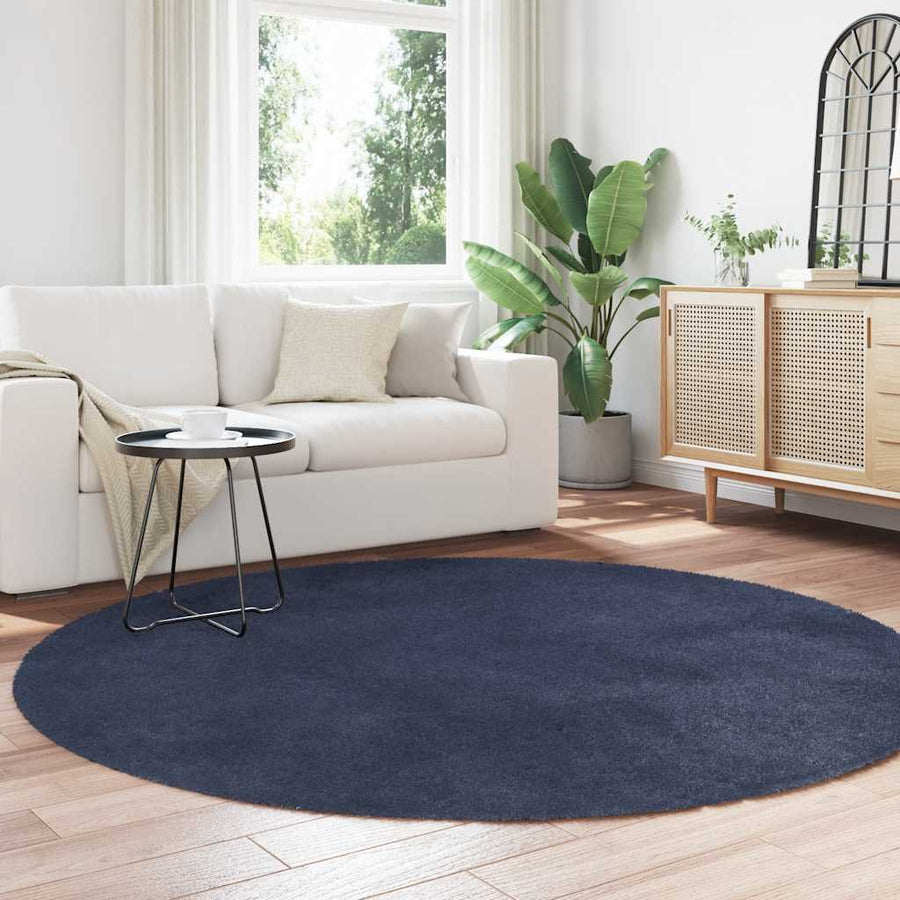 Hoogpolig Vloerkleed Navarra Polyester Marineblauw 200 x 200 cm