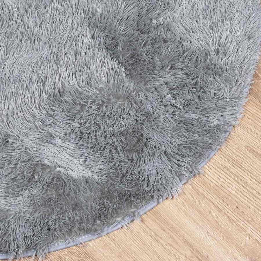 Hoogpolig vloerkleed NAVARRA 200x200 cm polyester zilvergrijs