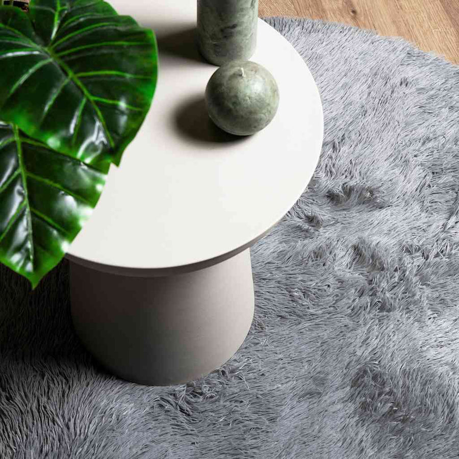 Hoogpolig vloerkleed NAVARRA 200x200 cm polyester zilvergrijs