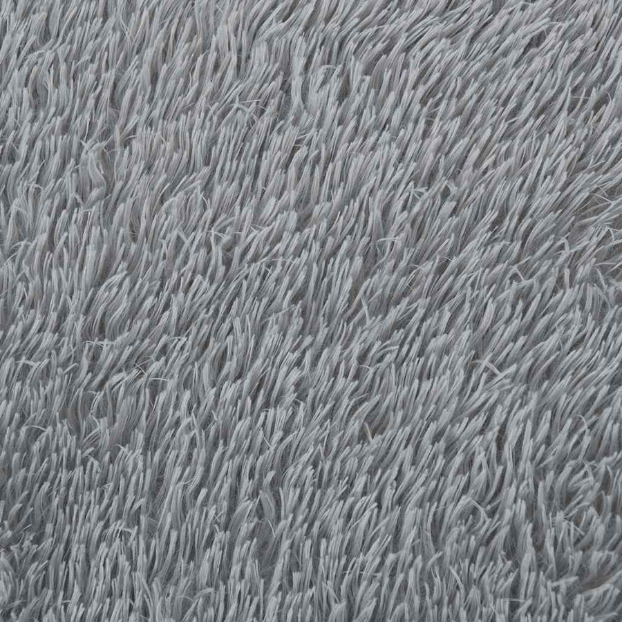 Hoogpolig vloerkleed NAVARRA 200x200 cm polyester zilvergrijs