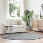 High-pile rug NAVARRA 200x200 cm polyester silver grey