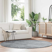 Vloerkleed rond 200 cm polyester zilvergrijs