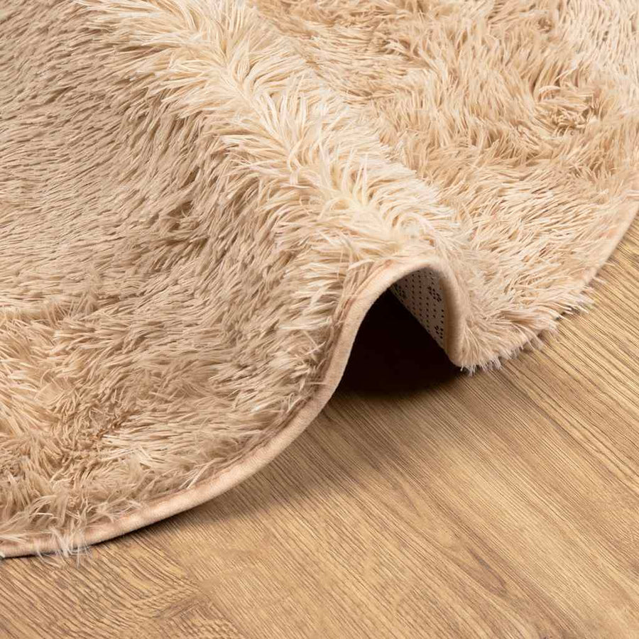 Hoogpolig vloerkleed NAVARRA 240x240 cm polyester beige