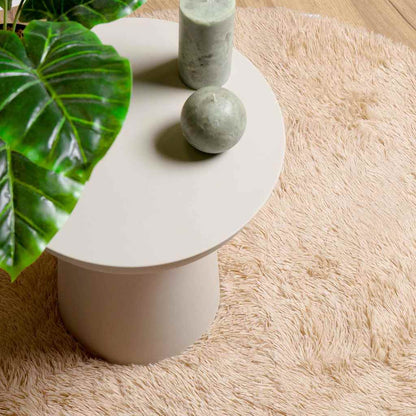 Hoogpolig vloerkleed NAVARRA 240x240 cm polyester beige