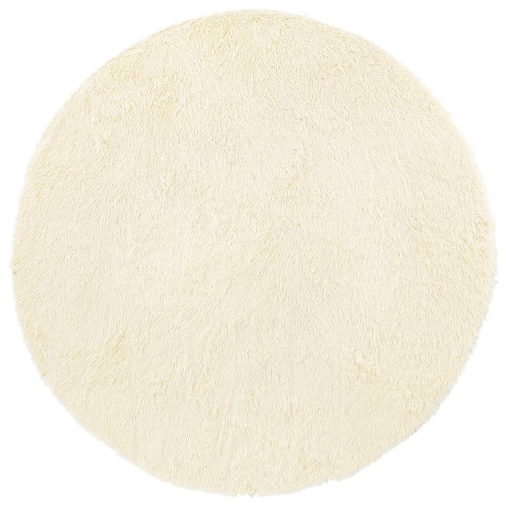 Hoogpolig vloerkleed NAVARRA 240x240 cm polyester crèmekleurig