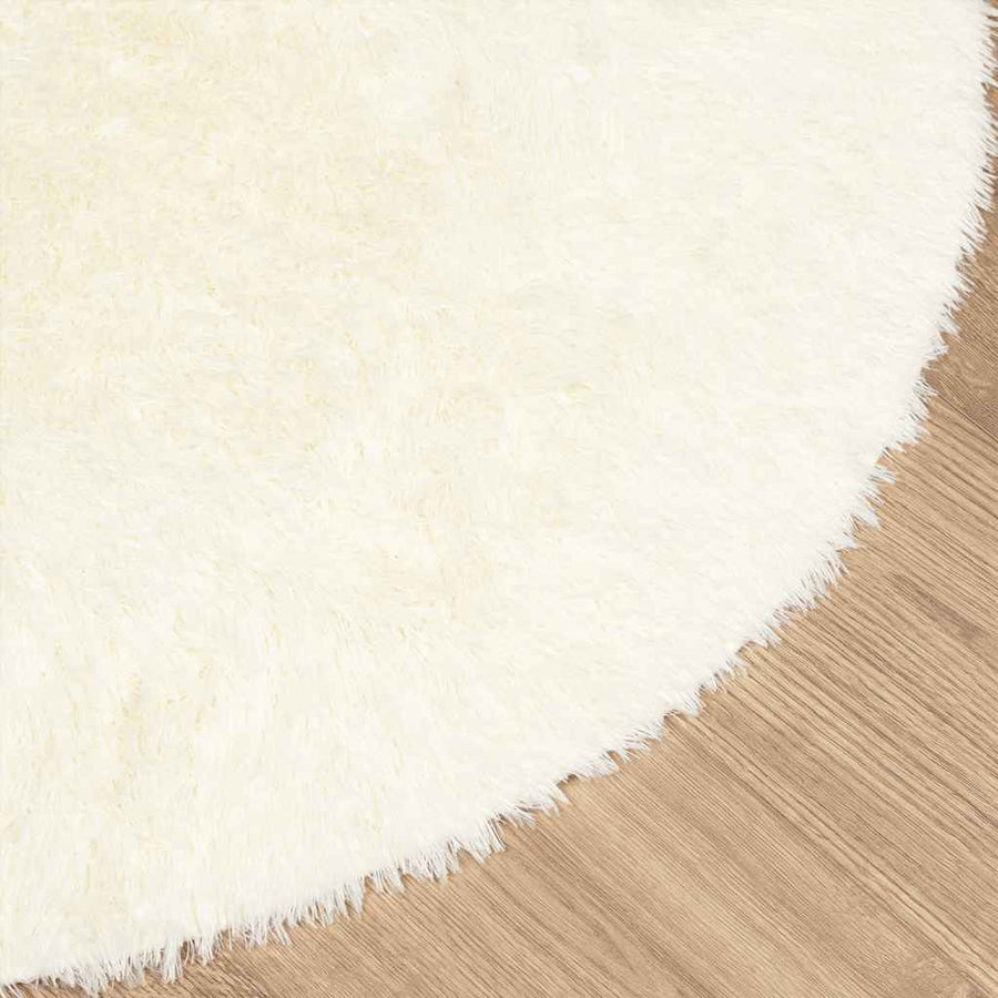 Hoogpolig vloerkleed NAVARRA 240x240 cm polyester crèmekleurig