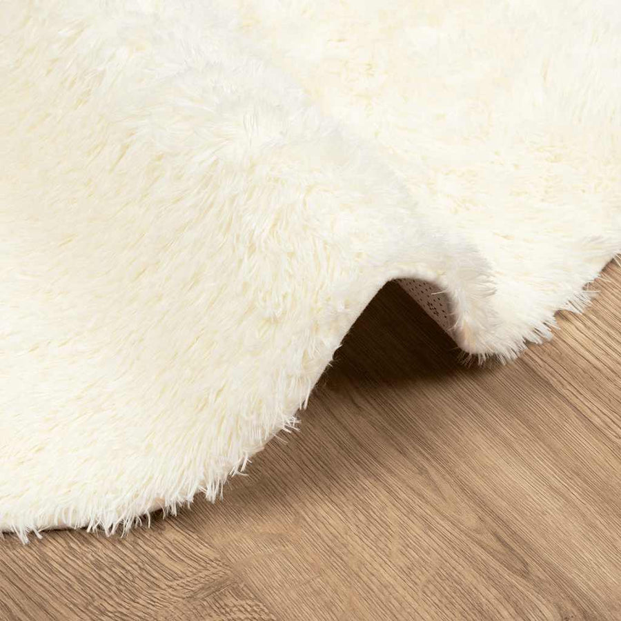 Hoogpolig vloerkleed NAVARRA 240x240 cm polyester crèmekleurig