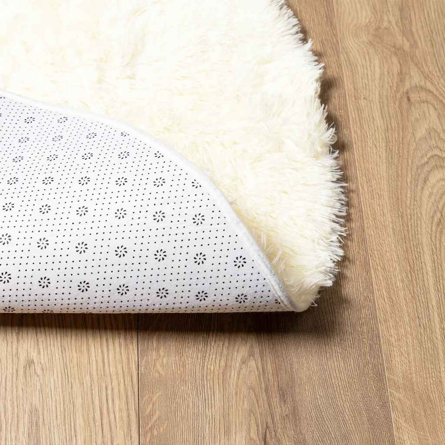 Hoogpolig vloerkleed NAVARRA 240x240 cm polyester crèmekleurig