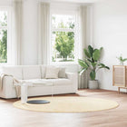 High-pile rug NAVARRA 240x240 cm polyester cream-coloured