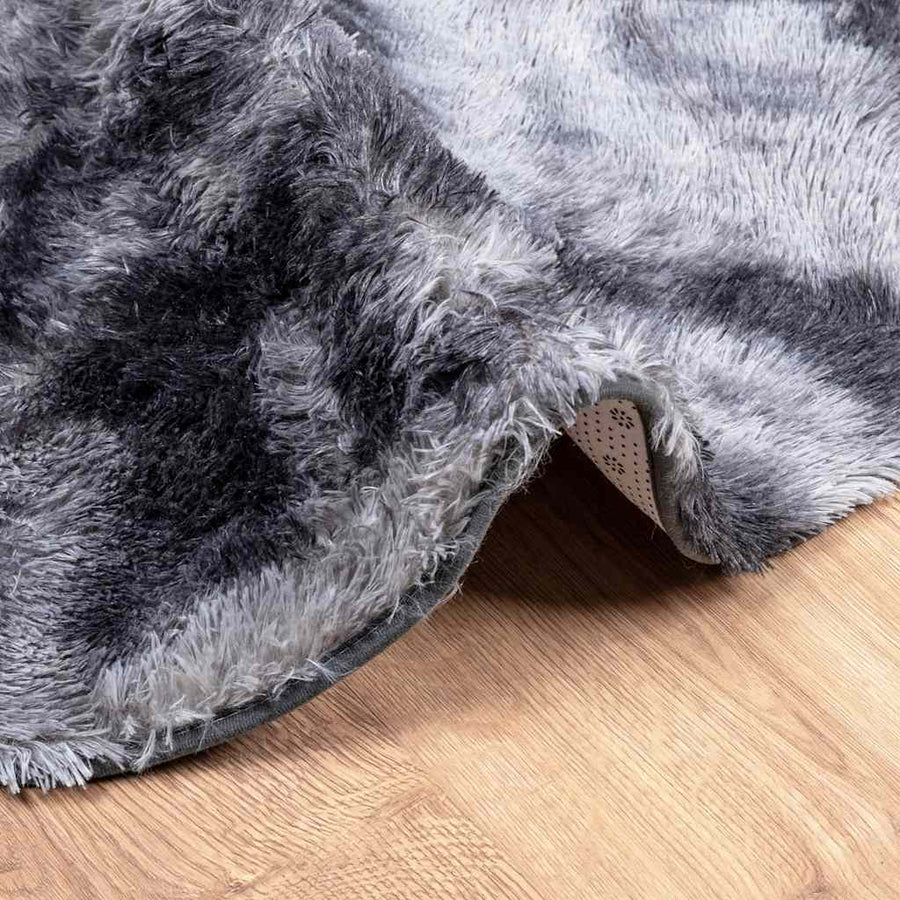 Hoogpolig vloerkleed NAVARRA 240x240 cm polyester donkergrijs