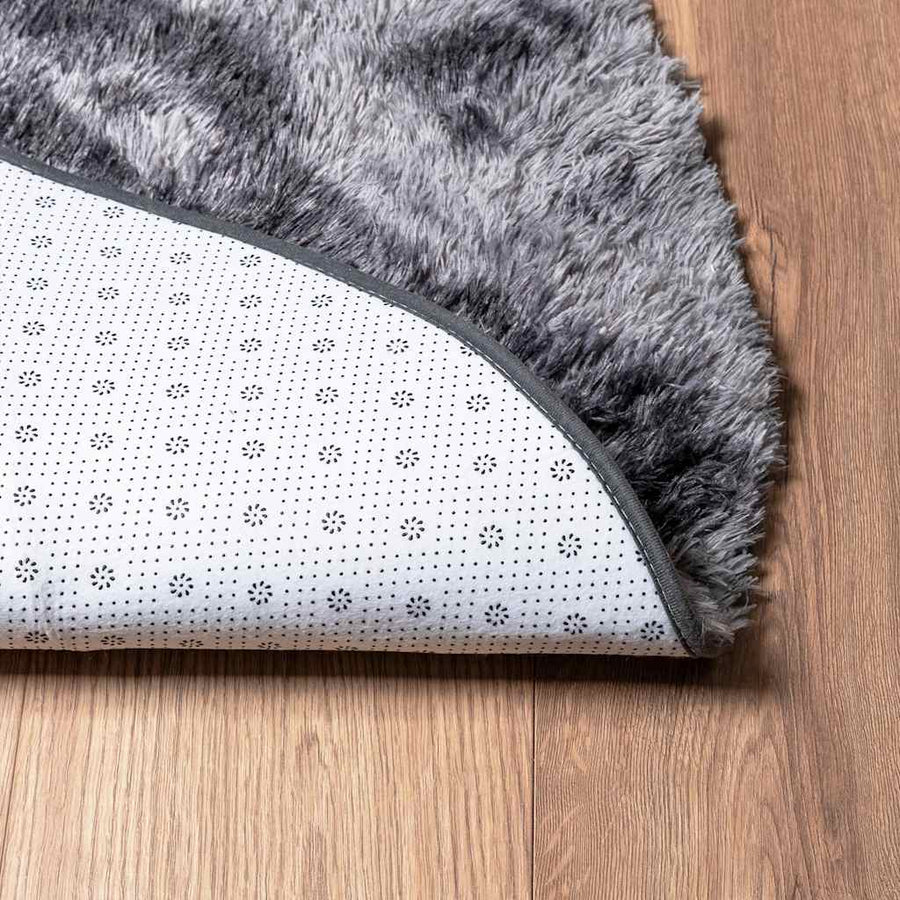 Hoogpolig vloerkleed NAVARRA 240x240 cm polyester donkergrijs
