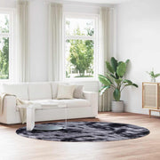 Vloerkleed rond 240 cm polyester donkergrijs