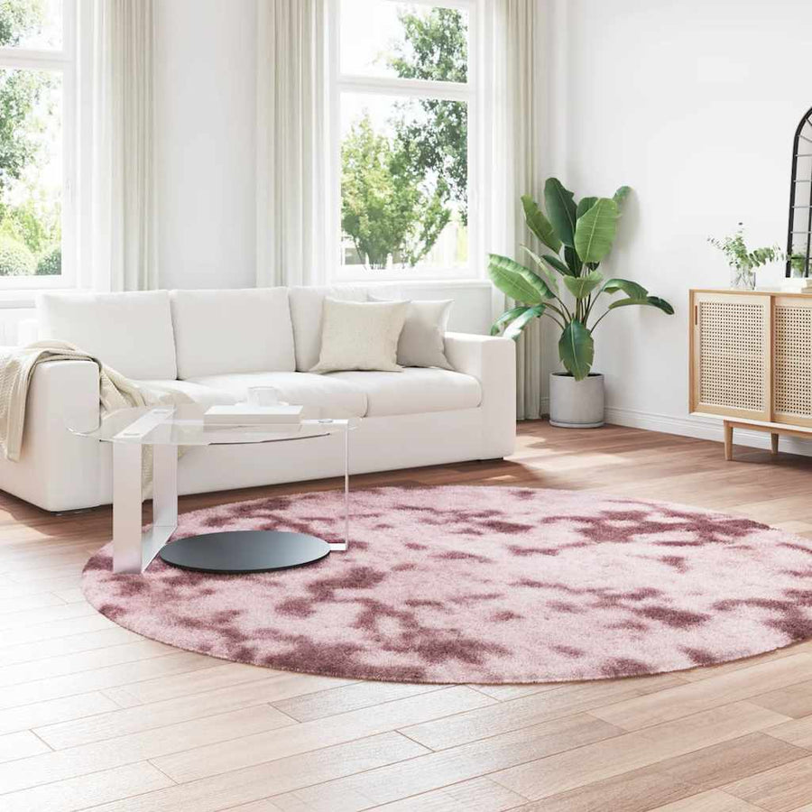 Hoogpolig vloerkleed NAVARRA 240x240 cm polyester stoffig roze