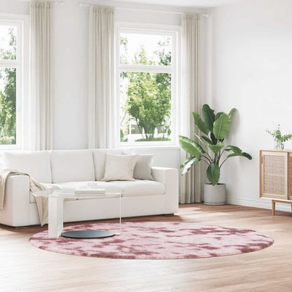 Hoogpolig vloerkleed NAVARRA 240x240 cm polyester stoffig roze