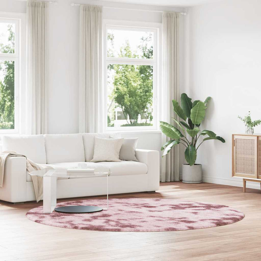 Hoogpolig vloerkleed NAVARRA 240x240 cm polyester stoffig roze
