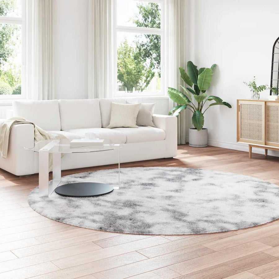 Hoogpolig vloerkleed NAVARRA 240x240 cm polyester lichtgrijs