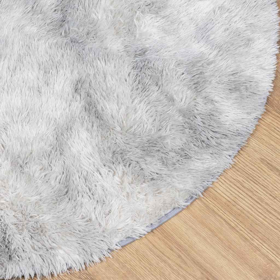 Hoogpolig vloerkleed NAVARRA 240x240 cm polyester lichtgrijs