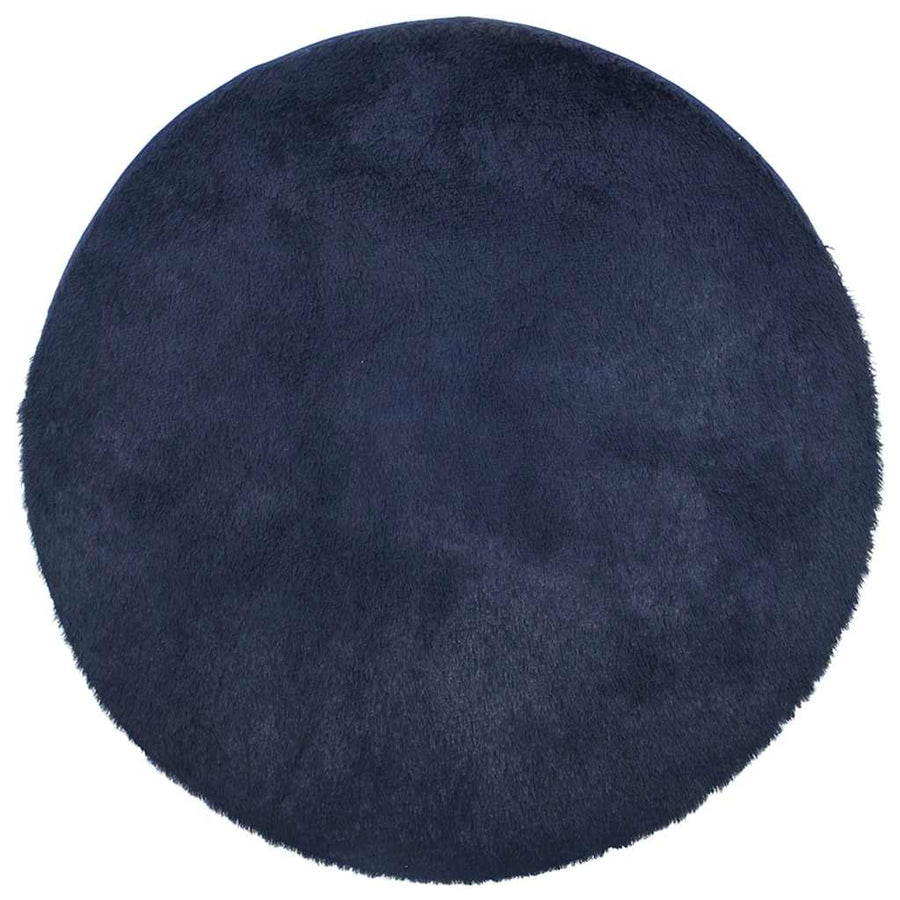 Hoogpolig vloerkleed NAVARRA 240x240 cm polyester marineblauw