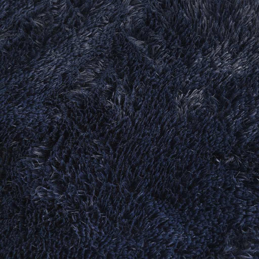 Hoogpolig vloerkleed NAVARRA 240x240 cm polyester marineblauw