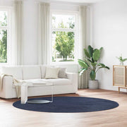 Vloerkleed rond 240 cm polyester marineblauw
