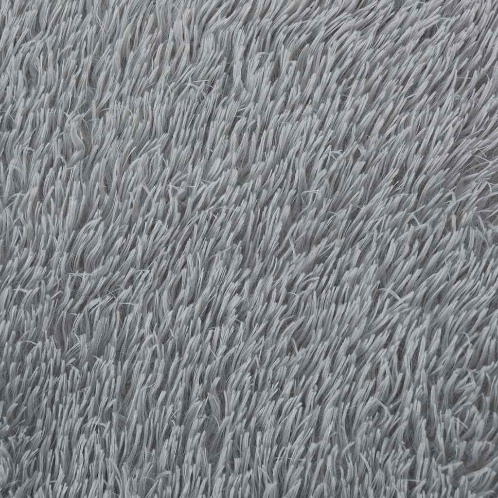 Hoogpolig vloerkleed NAVARRA 240x240 cm polyester zilvergrijs