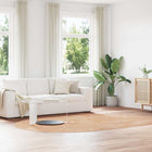 Vloerkleed hoogpolig 300x200 cm polyester beige ovaal
