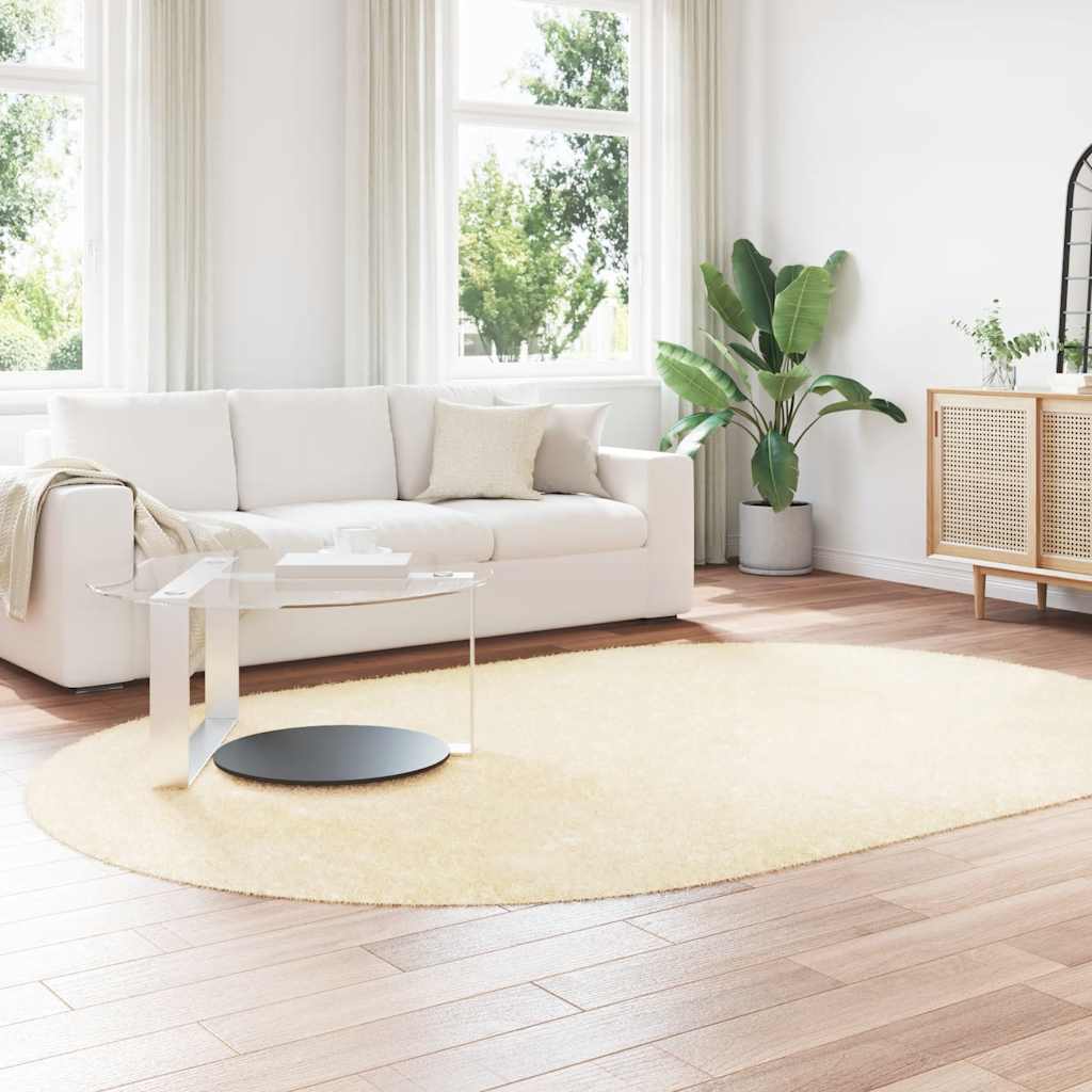 Hoogpolig vloerkleed NAVARRA 300x200 cm polyester crèmekleurig