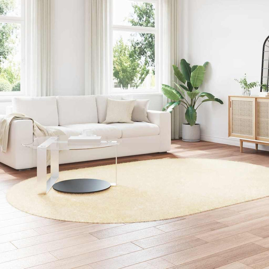Hoogpolig vloerkleed NAVARRA 300x200 cm polyester crèmekleurig