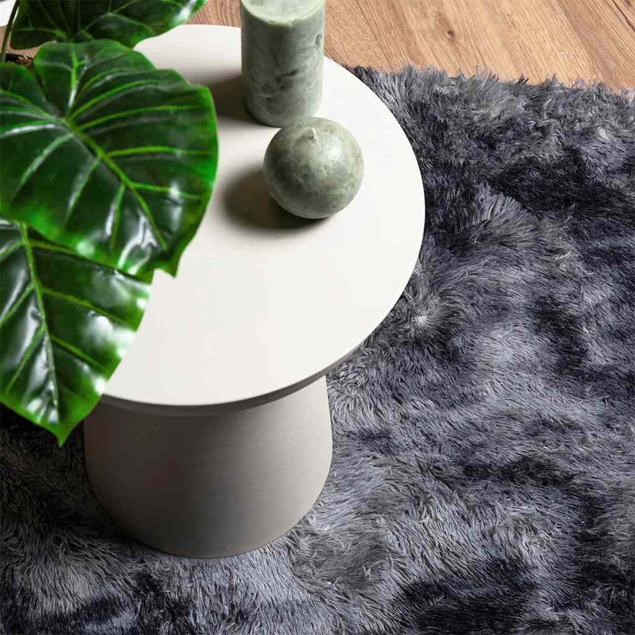 Hoogpolig vloerkleed NAVARRA 300x200 cm polyester donkergrijs